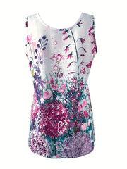 Floral Print Sleeveless Tank Top for Summer