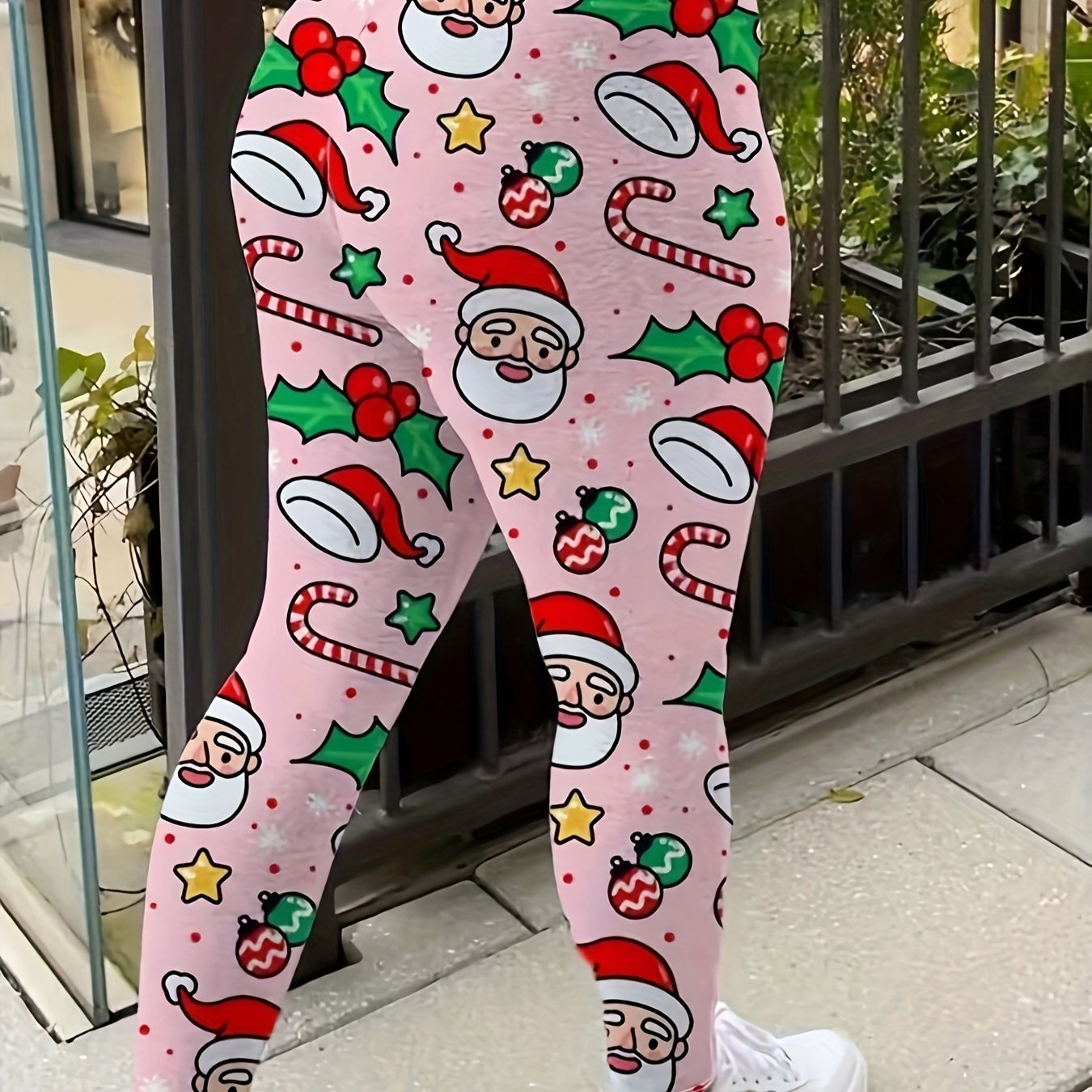Christmas Leggings Women's Santa & Gift Print High Stretch Leggings