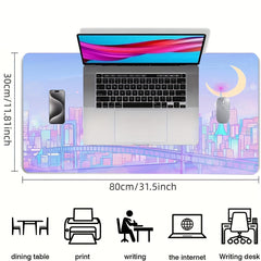 Anime City Office Game Mouse Pad Extended Thick Rubber Mat Non-slip Washable