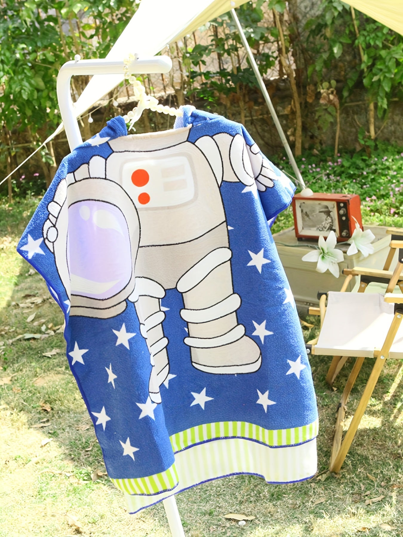 Kids Dinosaur Hooded Beach Towel Absorbent Soft Poncho Towel
