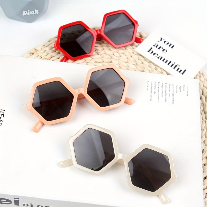 Kids Hexagonal Sunglasses UV Protection Boys Girls Baby Glasses 2-8 Years