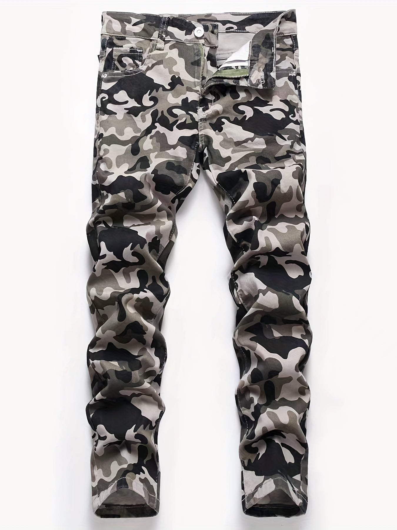 Boys Camo Stretch Jeans Slim Fit Denim Pants Kids Clothes