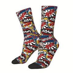 1pair Men's Retro Unisex Mid Calf Sock Halloween Gift