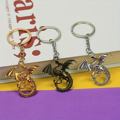 Vintage Metal Dragon Key Ring Bag Key Pendant Gift
