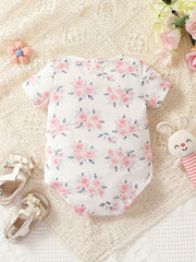 Floral Baby Jumpsuit Short Sleeve Onesie
