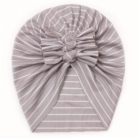 Spring Intercolor Strip Bow Baby Hat