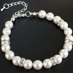 100pcs Silver Plated Round Interval Beads Czech Crystal Rhinestones