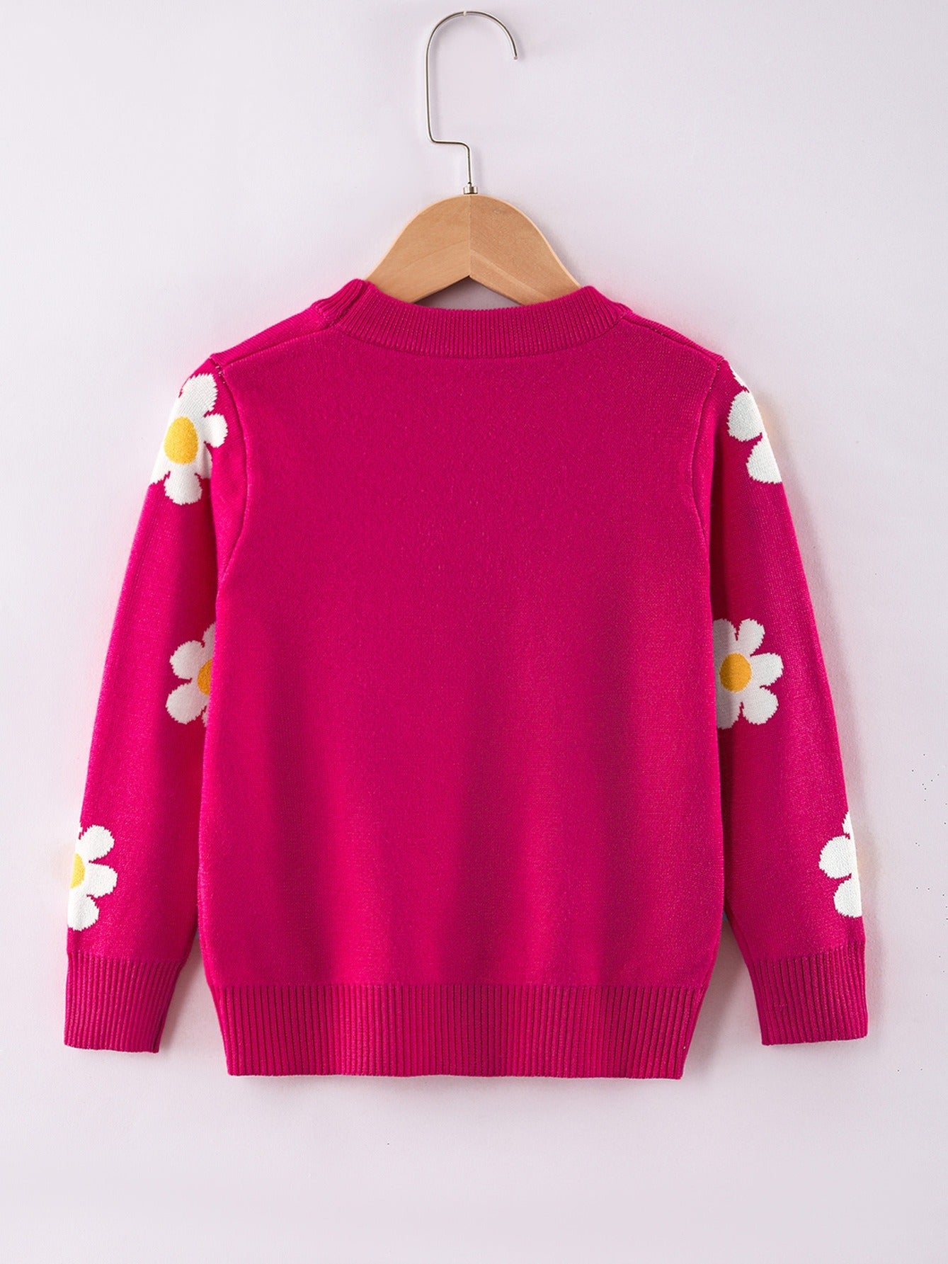 Girls Winter Sweater - Flower Pattern