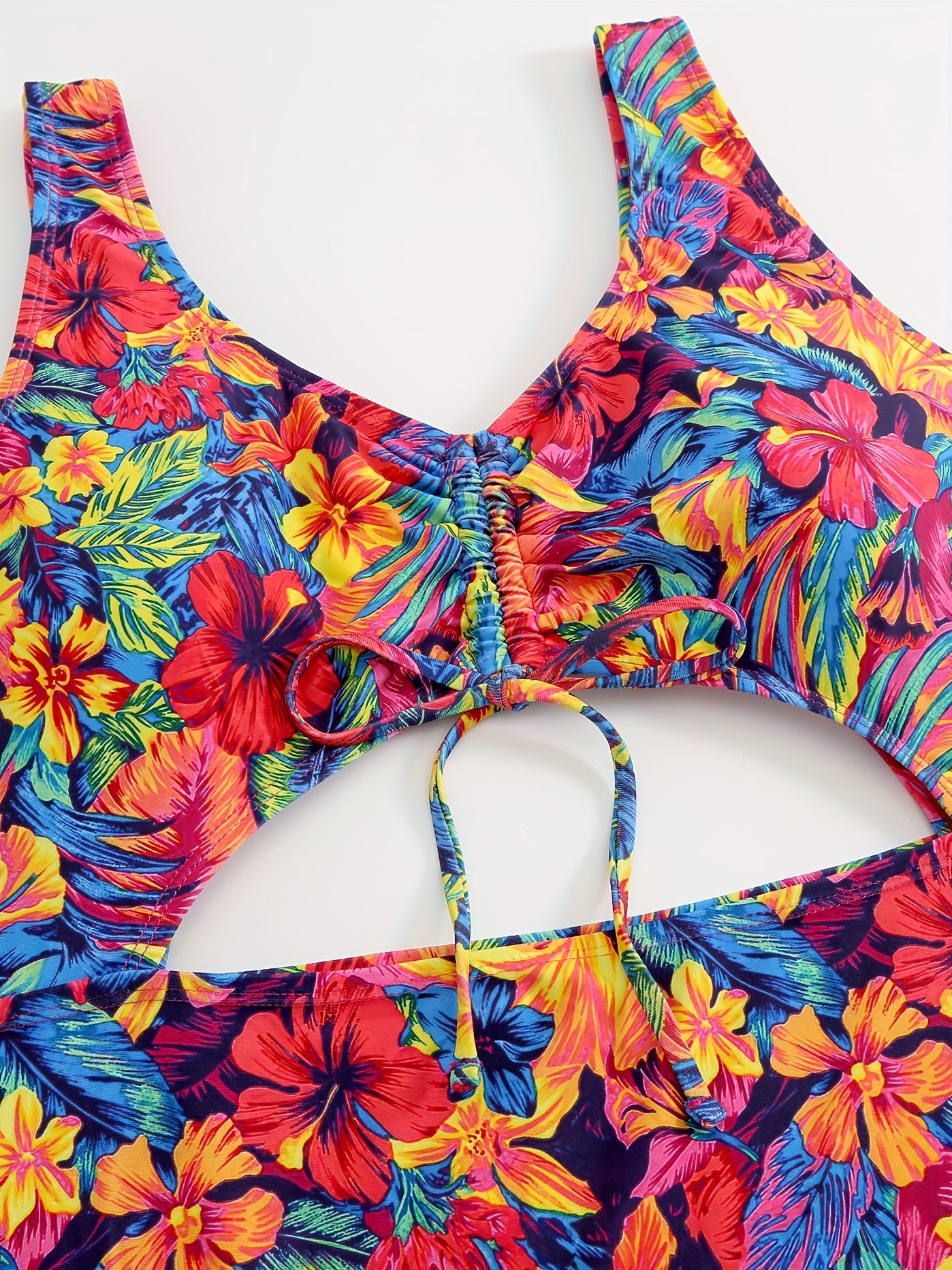 Floral Print One Piece Bikini Plus Size Boho Swimsuit