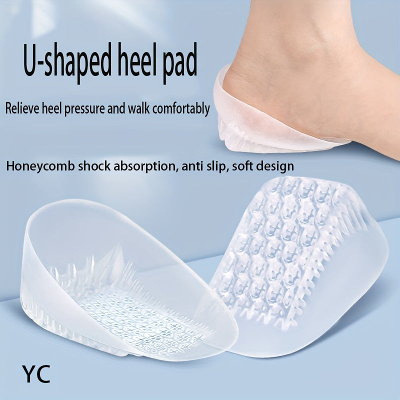 Portable Heightening Insole U shaped Heel Foot Pads For Unisex