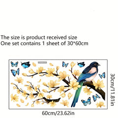 Birds Flowers Window Decal Removable Wall Sticker Self adhesive Office Home