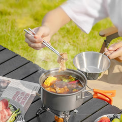 Outdoor Stainless Steel 500ml Bowl with Folding Handle for Camping