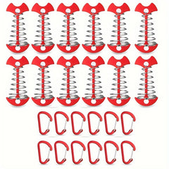 12pcs Spring Fishbone Ground Nails Camping Tent Stakes