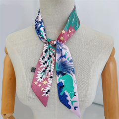 Bear & Leaf Neckerchief Casual Long Hair Ribbon Skinny Scarf