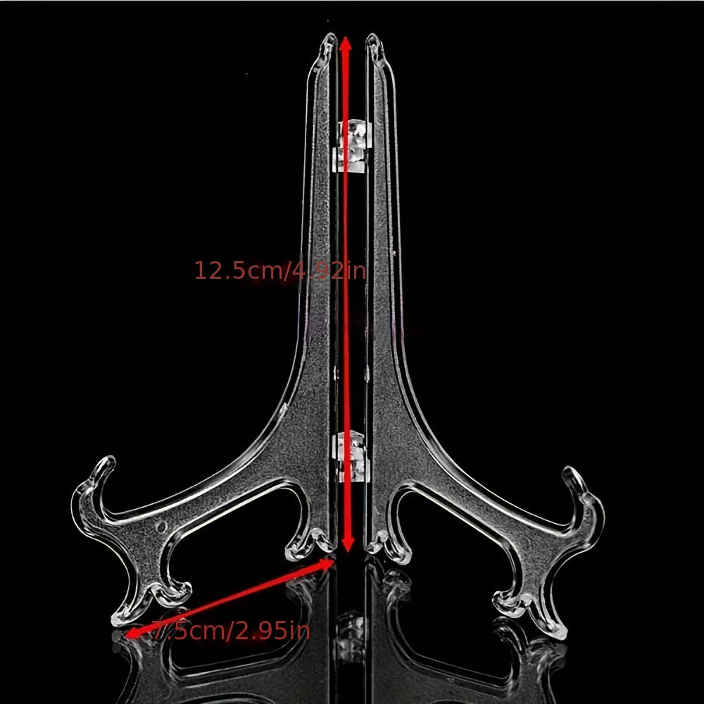 Clear Plastic Plate Display Stand Picture Frame Easel Holder 7.62-22cm