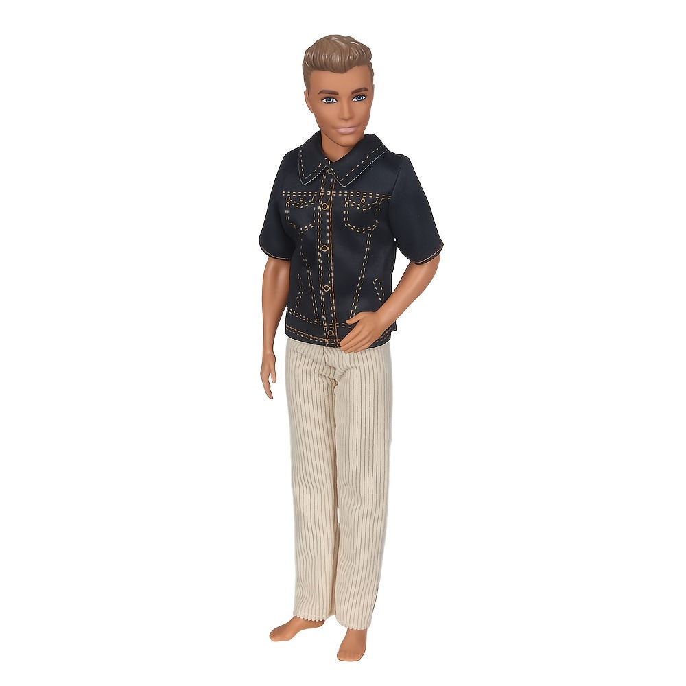 6pcs Doll Clothes 3 Tops And 3 Pants Trousers Shirt Outfit