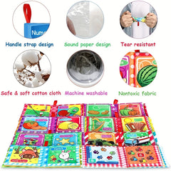 8pcs Baby Cloth Books Soft Touch Sensory Activity Book Animals Plants Musical