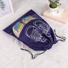 Non Woven Shoe Storage Bag Drawstring Dustproof Grey
