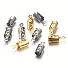 30pcs Stainless Steel Rope Chain Crimp Bead Caps For DIY Jewelry Making