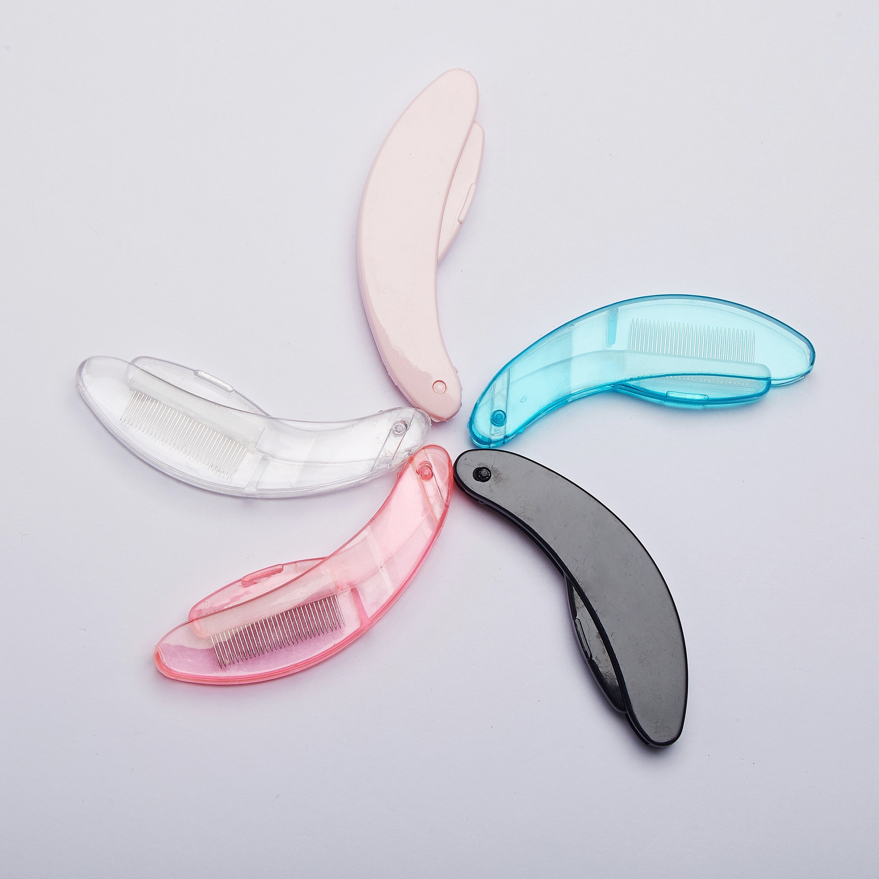 Portable Folding Eyelash Comb Stainless Steel Teeth Mini Metal Eyebrow Comb