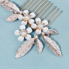 3pcs Flower & Pearl Hair Comb Wedding Headwear Hair Accessory