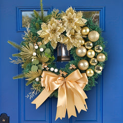 1pc Golden Christmas Ball Wreath Christmas Hanging Decorations