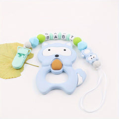 2pcs Baby Silicone Pacifier Clip Teether Set - Pacifier Chain