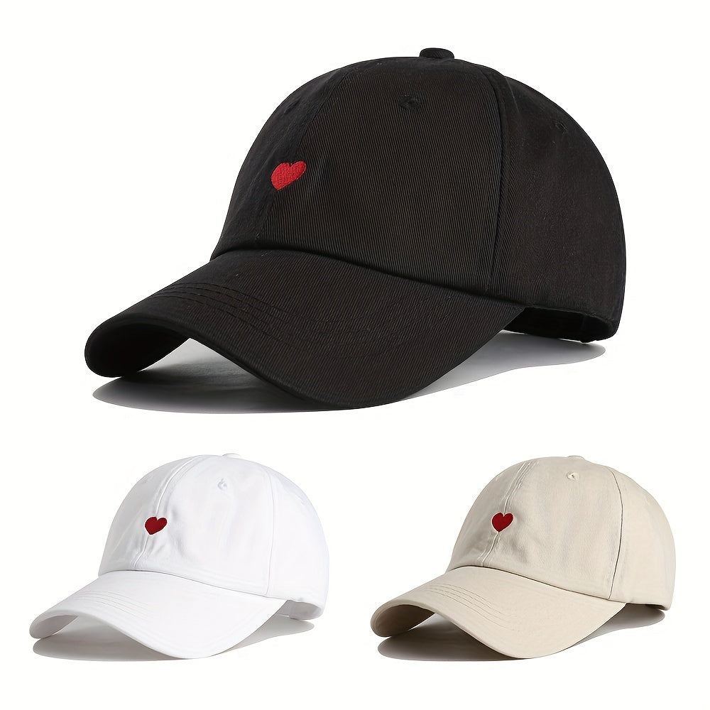 Red Heart Baseball Cap Adjustable Men's Hat