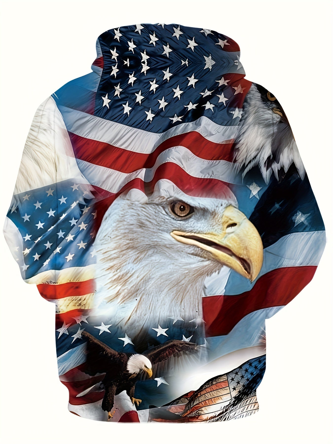 Eagles 3D Print Hoodie For Men Kangaroo Pocket Loose Hooded Pullover