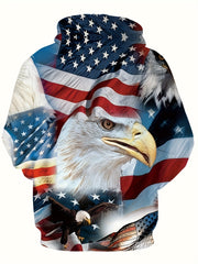 Eagles 3D Print Hoodie For Men Kangaroo Pocket Loose Hooded Pullover