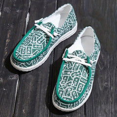 Women's Poker Card Boat Shoes Lace Up Flats Slip on Sneakers