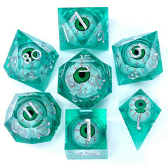 7pcs Floating Eyeball Polyhedral Sharp Edge Dice Set Roleplaying Game Gift