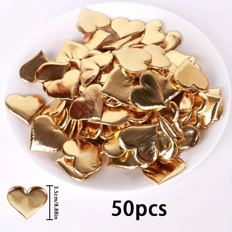 50pcs Golden 3D Sponge Heart Flower Throwing