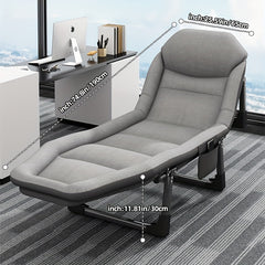 Outdoor Folding Bed with Side Pocket & Blanket for Office Nap