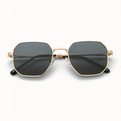 Metal Geometric Frame Sunglasses Vintage Hollow Temple UV400