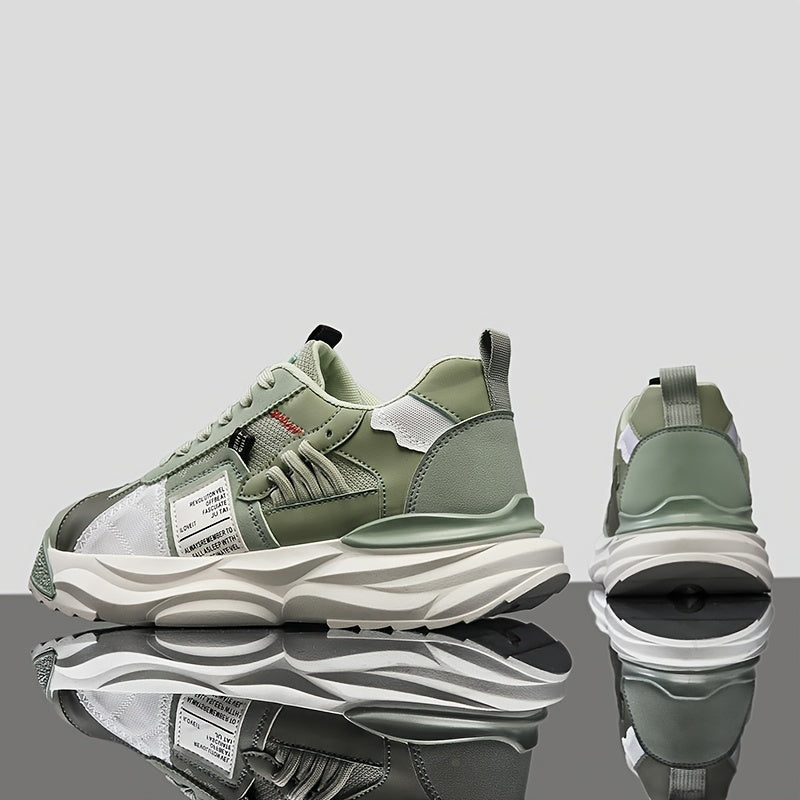Men's Patchwork Lace up Sneakers Athletic Shoes