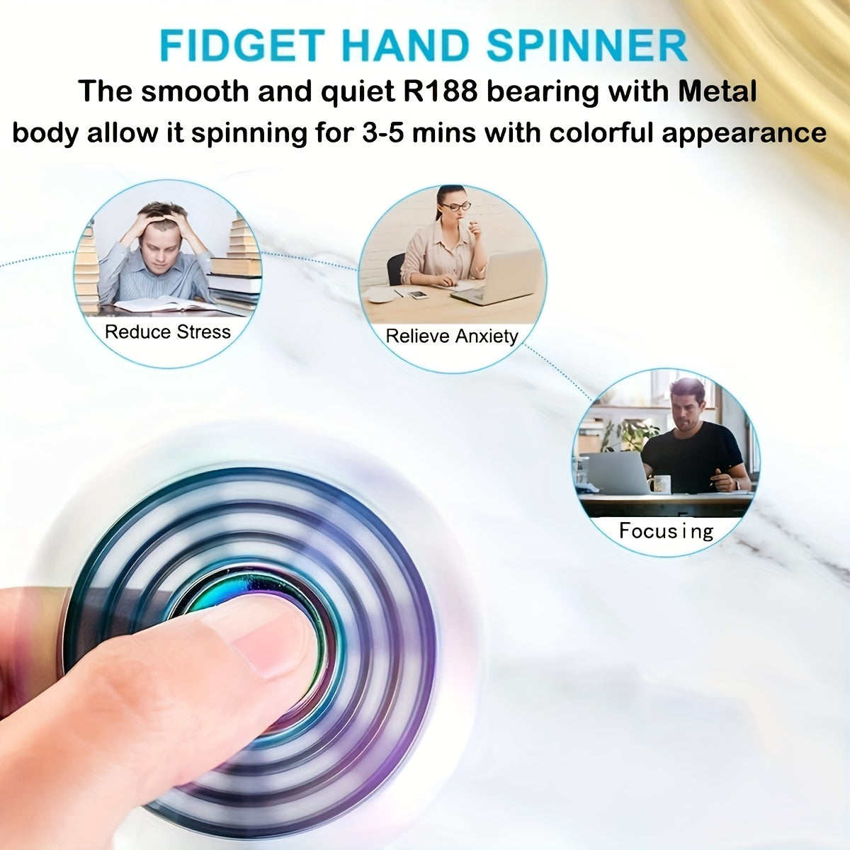 Colorful Fidget Spinner Metal Hand Spinner For Adults Anxiety Relief Toy