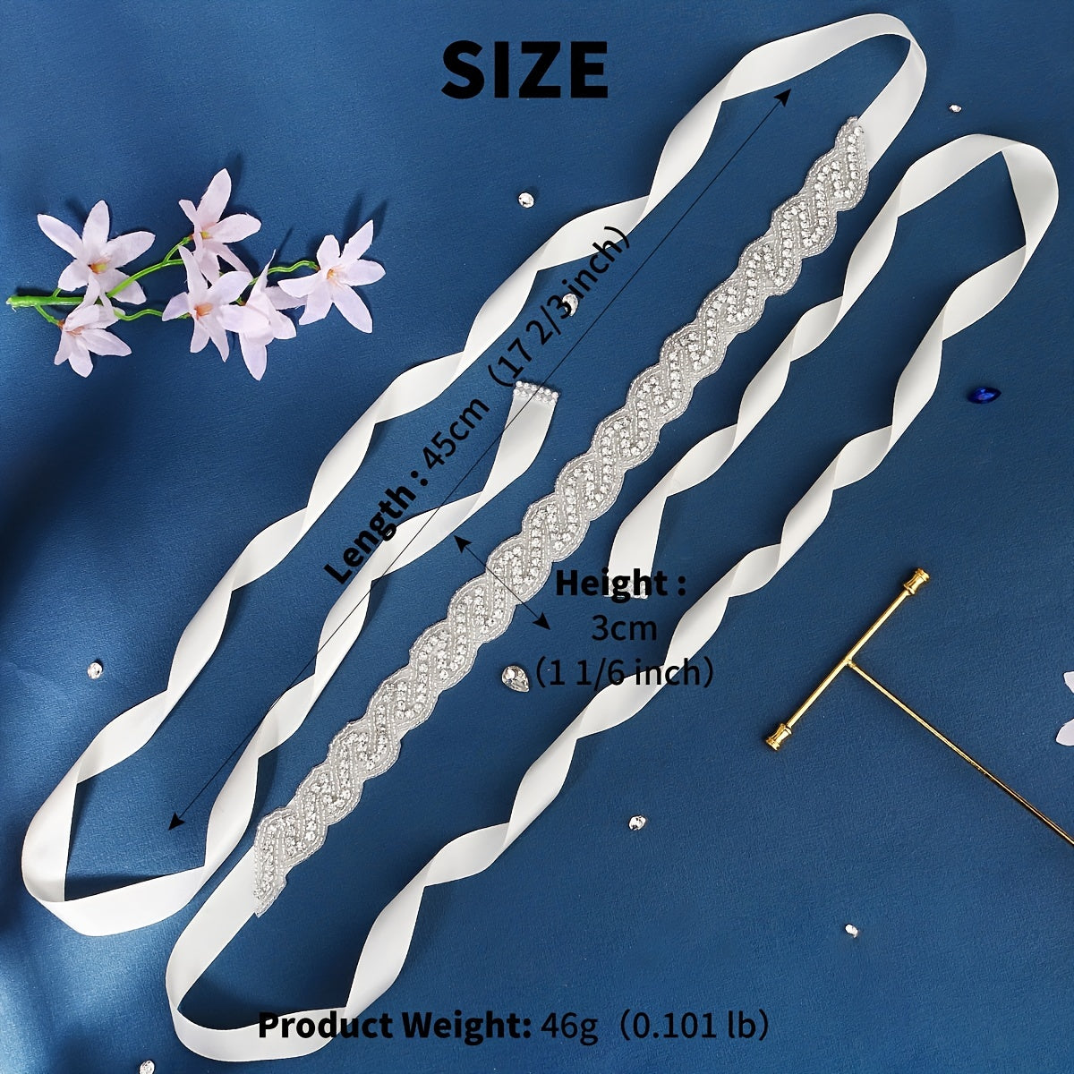 Rhinestone Bridal Girdle - Wedding Dress Belt Accessory