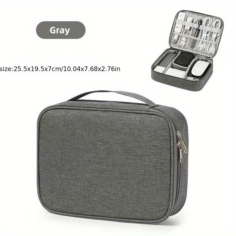 Portable Storage Bag Zipper Data Cable Handbag Organizer