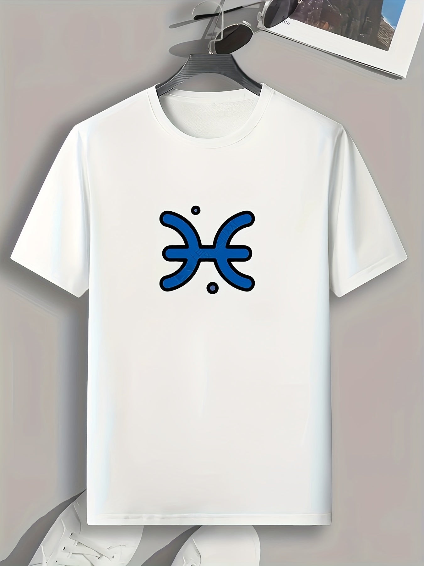 Pisces Print Men's Comfy T-shirt for Outdoor Summer