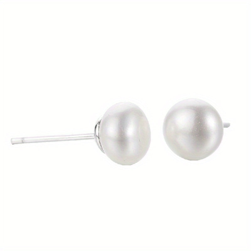 4mm 11mm Freshwater Cultured Pearls 925 Silver Ear Pin Stud Earrings