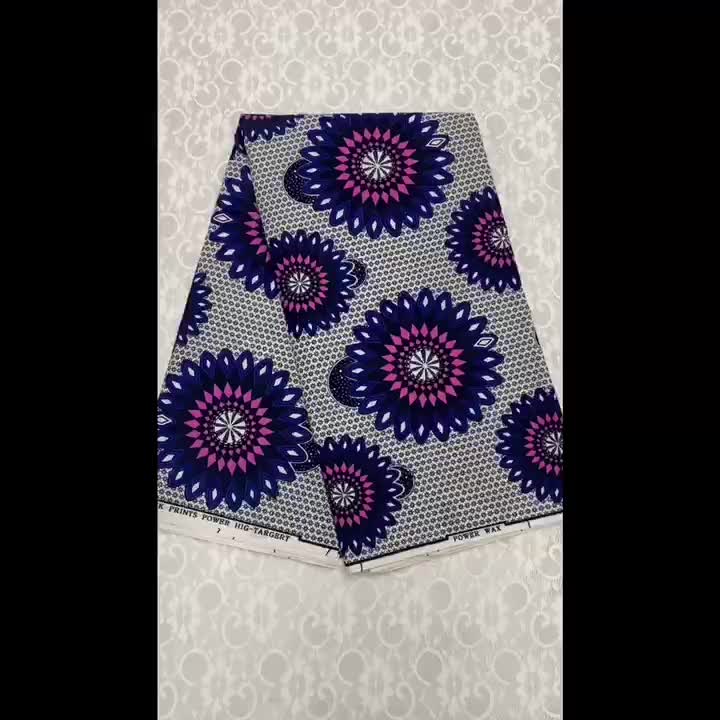 African Floral Polyester Fabric for Sewing