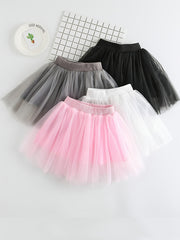 Toddler Girls Solid Tutu Skirt Mesh Skirt For Ballet Dance Practice