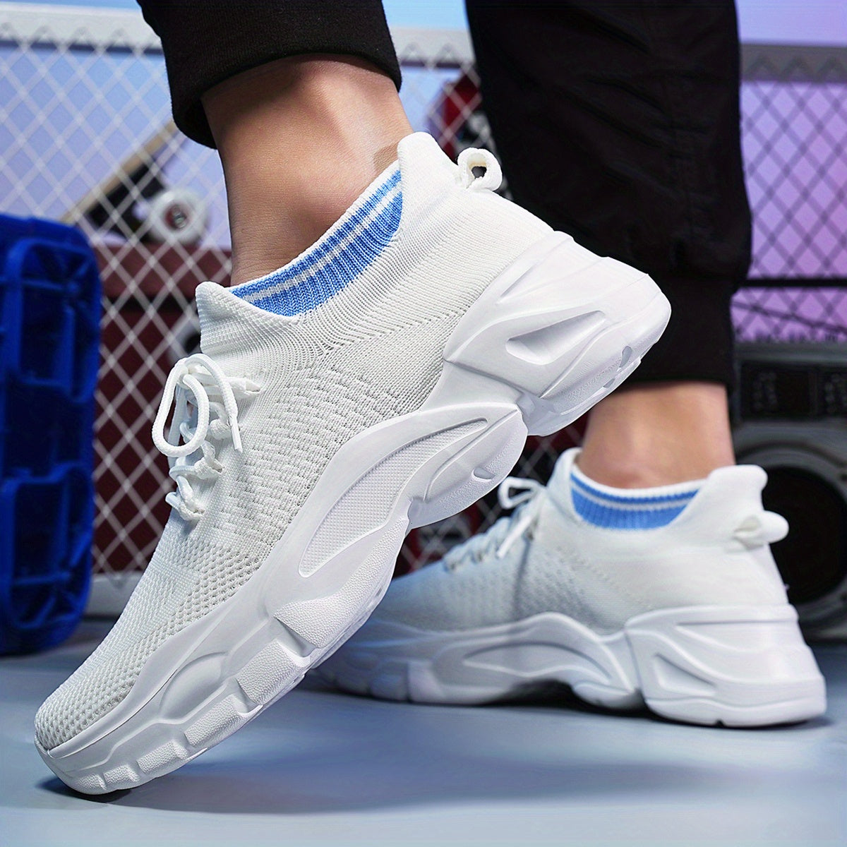 Men's Lightweight Knitted Breathable Casual Shoes for Travel Hiking