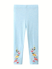 Girls Knitted Flower Leggings Soft Cotton Spring Autumn Trousers