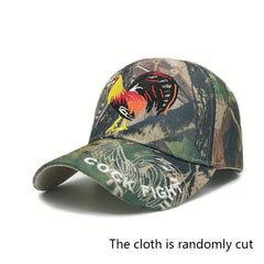Men's Camouflage Baseball Cap with Rooster Embroidery