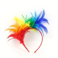 Rainbow Feather Tea Party Hats Fascinator LGBT Gay Pride Accessories