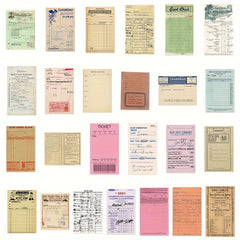 50 Pack Adhesive Vintage Invoice Statement Transfer Paper