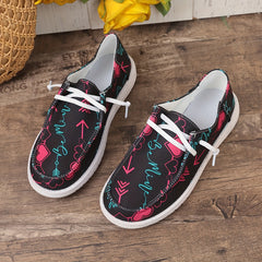 Women's Skate Shoes Hearts & Arrows Flat Lace-up Sneakers