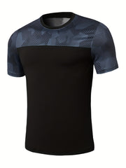 Men's Graphic T Shirt Geometry Print Breathable Crew Neck Tee Top for Summer